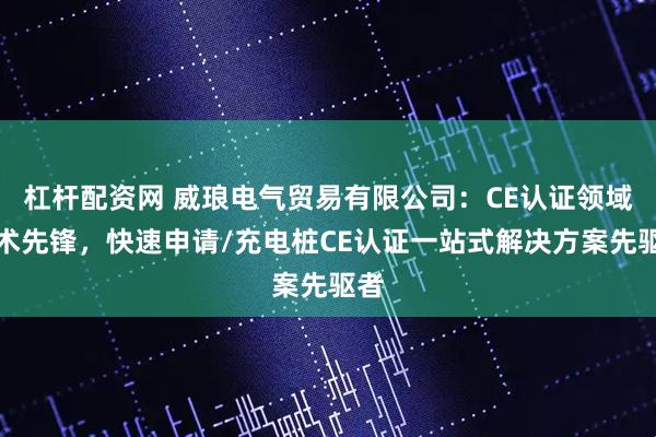 杠杆配资网 威琅电气贸易有限公司：CE认证领域技术先锋，快速申请/充电桩CE认证一站式解决方案先驱者